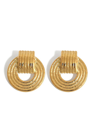 Yellow Gold Door Knocker Earrings
