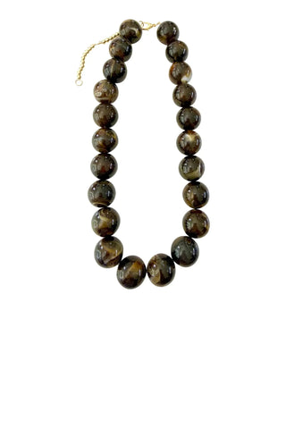 Carter Chunky Beaded Necklace - Brown Necklaces Gemelli Monkee's of The Woodlands