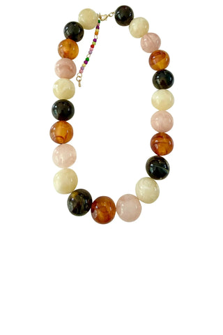 Celia Chunky Beaded Necklace - Neutral