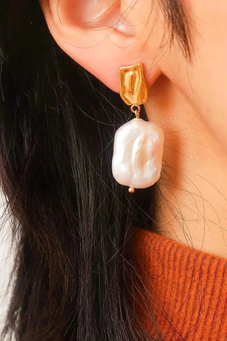 Charis Non-Tarnish Baroque Pearl Gold Earring - Yellow Gold Earrings Flanerie Monkee's of The Woodlands