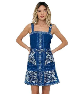 ciebon dresses Anise Printed Sleeveless Mini Dress Navy Multi / M