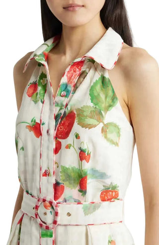 Katerina Halter Tiered Midi Dress - Off White Multi Dresses Ciebon Monkee's of The Woodlands