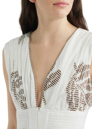 Veriga Smocked Mini Dress - White Dresses Ciebon Monkee's of The Woodlands