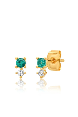 Color Stone With Cz Stud