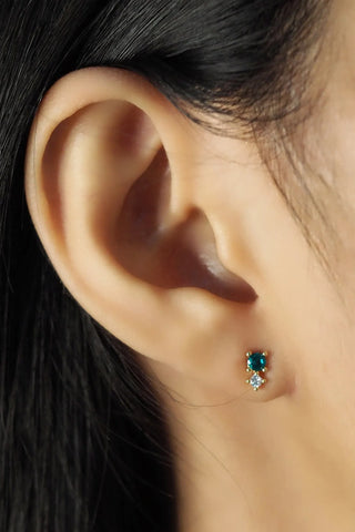 Color Stone With Cz Stud