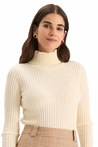 Cotton Cashmere Turtleneck - Vanilla