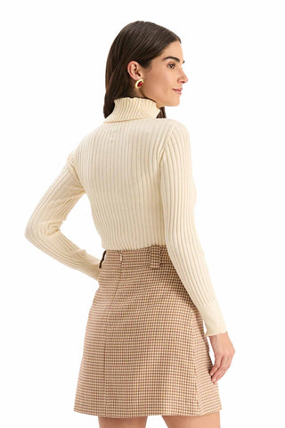 Cotton Cashmere Turtleneck - Vanilla