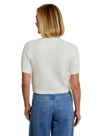 Crew Neck Short Sleeve Cardi - Canvas Tops Design History Monkee's of The Woodlands