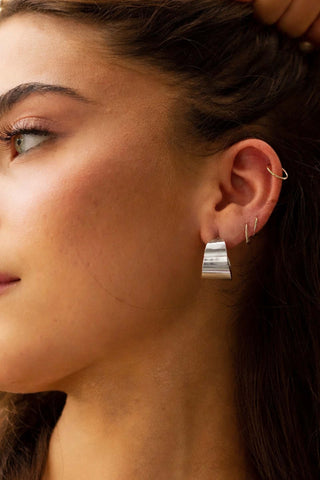 Crosby Hoop - Silver Earrings Sahira Monkee's of The Woodlands