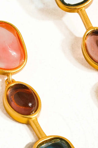 Delia 18k Gold Vintage Mismatch Drop Earring - Multi-Colored Earrings Flanerie Monkee's of The Woodlands