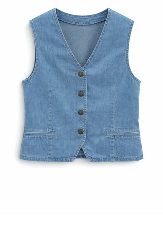 Della Vest - Denim Vests Drew Monkee's of The Woodlands