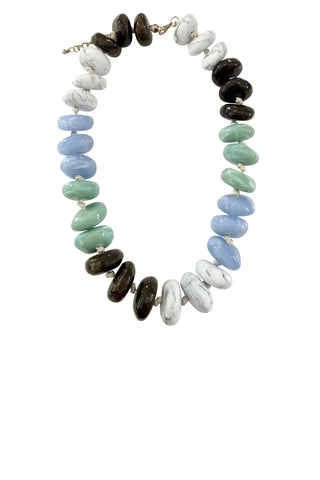Delray Chunky Beaded Necklace - Chocolate Mint Necklaces Gemelli Monkee's of The Woodlands