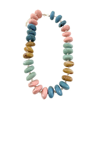 Delray Chunky Beaded Necklace - Pastel Mix Necklaces Gemelli Monkee's of The Woodlands