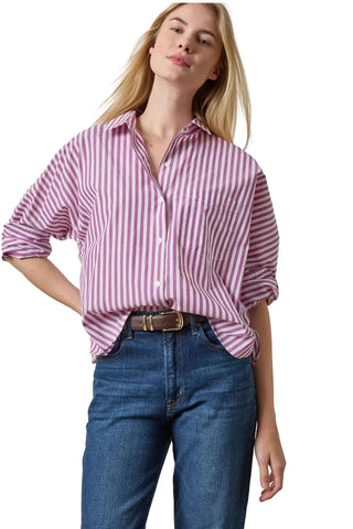 Dolman Sleeve Button Down Shirt - Snapdragon Stripe Tops Lilla P Monkee's of The Woodlands