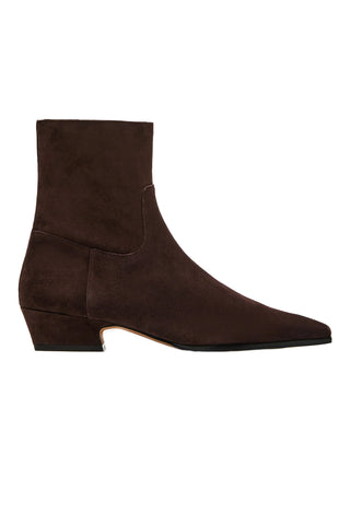 Steve Madden Dusty Ankle Boots in Chocolate Brown Suede 
