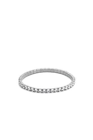 Eileen CZ Stretch Bracelet - Silver (Large) Bracelets Sahira Monkee's of The Woodlands