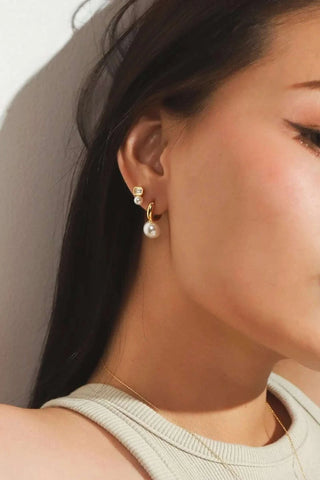 Emerald Cut Cz And Pearl Studs Earrings Tai Rittichai Monkee's of The Woodlands