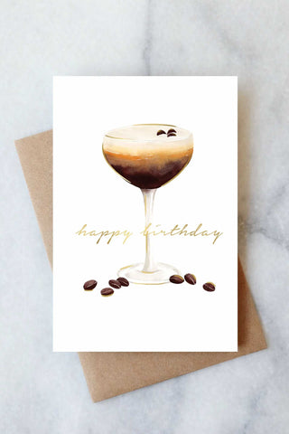 Espresso Martini Birthday Greeting Card Giftable Abigail Jayne Design Monkee's of The Woodlands