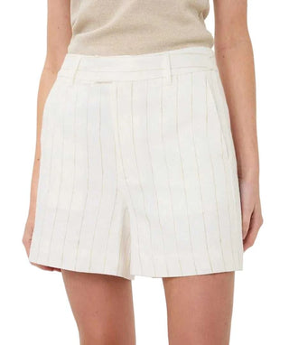 Shorts Linen Striped - Off White / Sand Shorts Esqualo Monkee's of The Woodlands