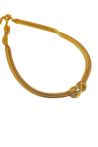 Evereign 18k Gold Non-Tarnish Knot Necklace - Yellow Gold Necklaces Flanerie Monkee's of The Woodlands