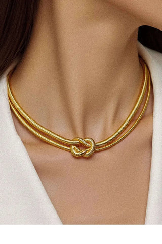 Evereign 18k Gold Non-Tarnish Knot Necklace - Yellow Gold Necklaces Flanerie Monkee's of The Woodlands