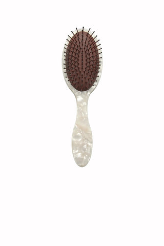 Everyday Detangling Hair Brush In White Shell - White Shell Hair Accessories Machete Monkee's of The Woodlands