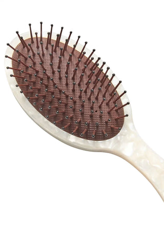 Everyday Detangling Hair Brush In White Shell - White Shell Hair Accessories Machete Monkee's of The Woodlands