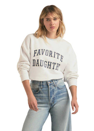 Collegiate Sweatshirt - White Activewear Favorite Daughter Monkee's of The Woodlands