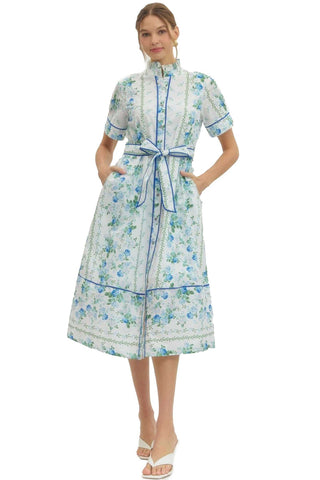entro - Floral Dress - Blue - Monkee's of The Woodlands Blue / L entro - Floral Dress - Blue - Monkee's of The Woodlands Blue / L