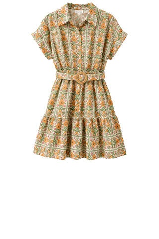 Floral Dress - Orange Dresses entro Monkee's of The Woodlands