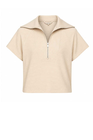 French Rib Half Zip - Toasted Coconut Activewear Spanx Monkee's of The Woodlands