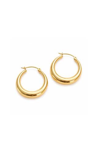 Galene Non-Tarnish Classic Large Hoop Earring - Yellow Gold Earrings Flanerie Monkee's of The Woodlands