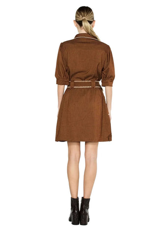 Gelso Embroidered Mini Shirtdress Dresses Ciebon Monkee's of The Woodlands