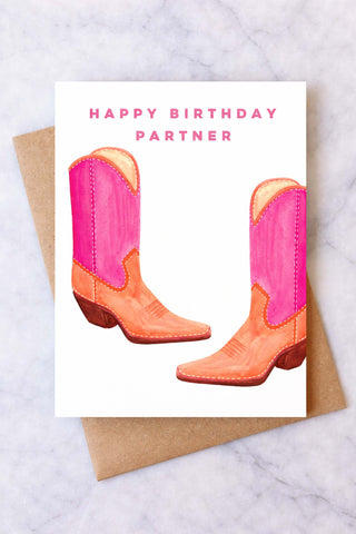 Happy Birthday Partner Greeting Card Giftable Abigail Jayne Design Monkee's of The Woodlands