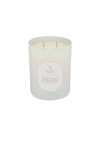 Linnea Harvest Pumpkin 2-Wick Candle. Fall Candle