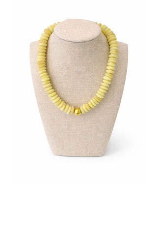 Heishi Necklace with Hammered Ball - Lemonade Necklaces Virtue Monkee's of The Woodlands
