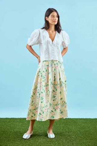 Hunter Bell Alexis Skirt - Garden Rose Peony Skirts Hunter Bell Monkee's of The Woodlands