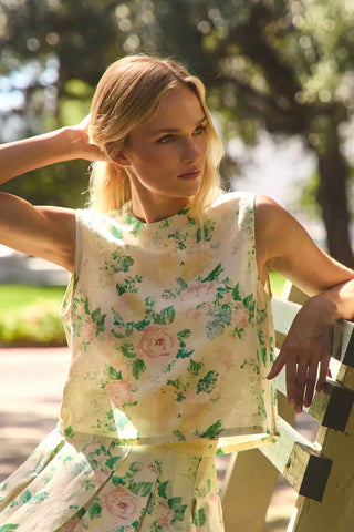 Hunter Bell Manning Top - Garden Rose Peony Tops Hunter Bell Monkee's of The Woodlands