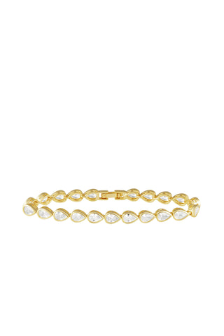 Raindrop Tennis Bracelet with Yellow Gold