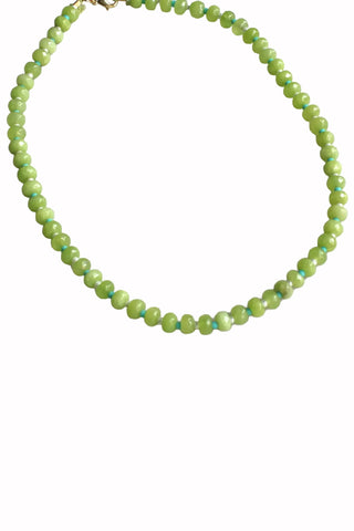 Islands Stone Candy Beaded Necklace, Trendy Colorful Beads - Lime
