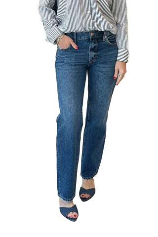 Issa Ankle Mid Rise Relaxed Ankle Straight Denim Pistola Monkee's of The Woodlands