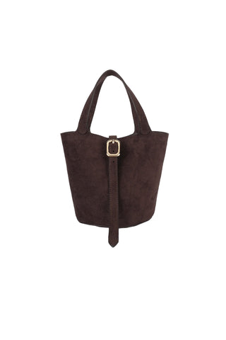 Remi Reid Joya Bucket Mini Faux Suede - Chocolate
