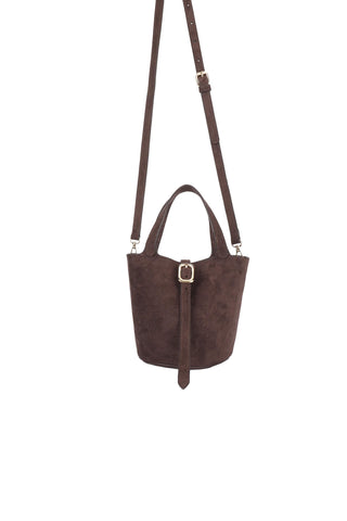 Joya Bucket Mini Faux Suede - Chocolate
