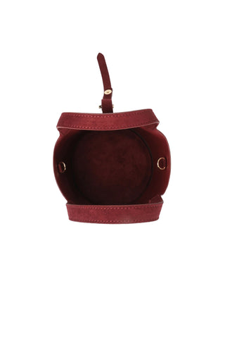Joya Bucket Mini Faux Suede Bag - Wine