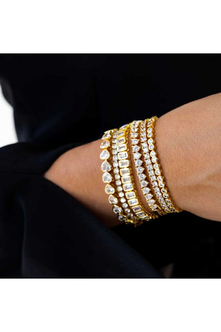 Karla Tennis Bracelet - Gold Bracelets Sahira Monkee's of The Woodlands