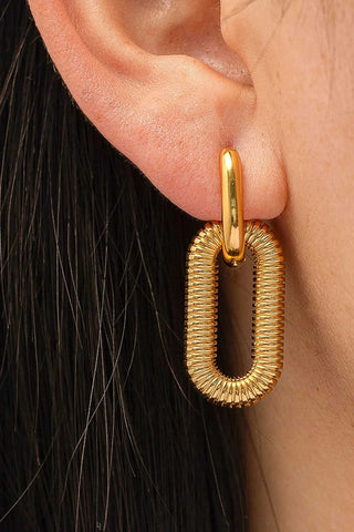 Kate 18k Non-Tarnish Double Chain Hoop Earring - Yellow Gold Earrings Flanerie Monkee's of The Woodlands