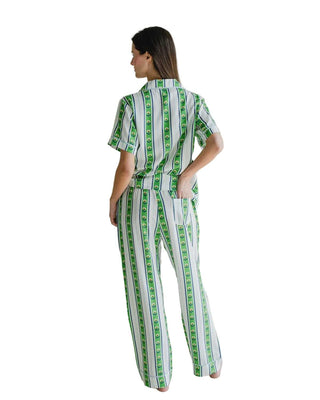 Garden Stripe Pajama Pants Set - Green Sleepwear Katie Kime Monkee's of The Woodlands