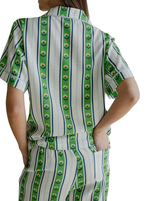 Garden Stripe Pajama Pants Set - Green Sleepwear Katie Kime Monkee's of The Woodlands