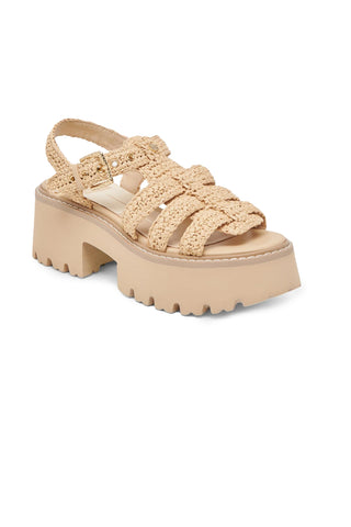 Latice Platform Sandal - Light Natural Knit