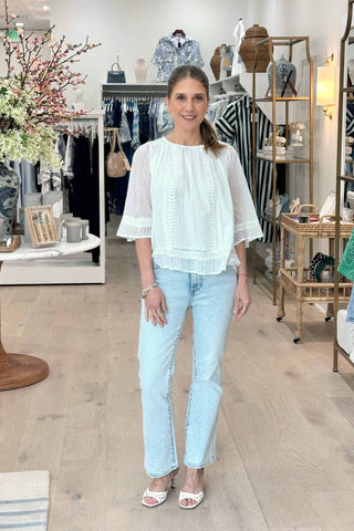 Laurynn Top - Blanc Casse Tops Suncoo Monkee's of The Woodlands